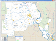 Cape Girardeau Metro Area Wall Map Basic Style